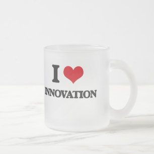 Taza De Cristal Esmerilado Amo la innovación