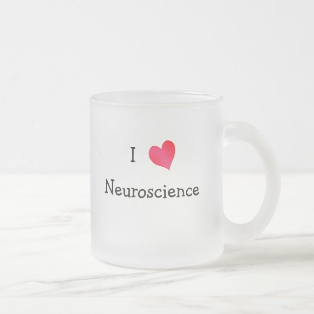 Taza De Cristal Esmerilado Amo la neurociencia (Derecha)