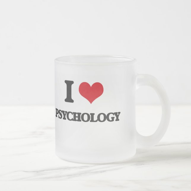 Taza De Cristal Esmerilado Amo la psicología (Derecha)