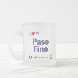 Taza De Cristal Esmerilado Amo mi Paso Fino (el caballo masculino)