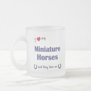 Taza De Cristal Esmerilado Amo mis caballos miniatura (los caballos