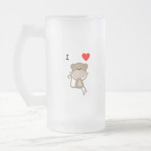 Taza De Cristal Esmerilado Amo monos