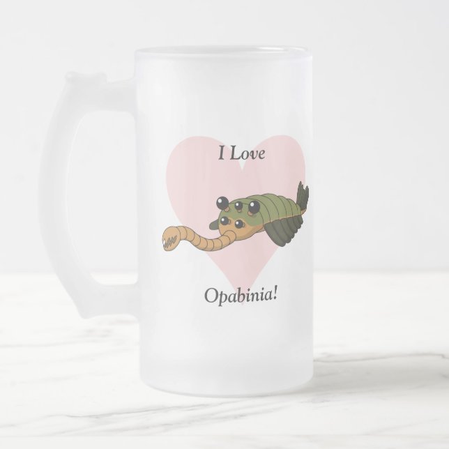 Taza De Cristal Esmerilado ¡Amo Opabinia! (Izquierda)