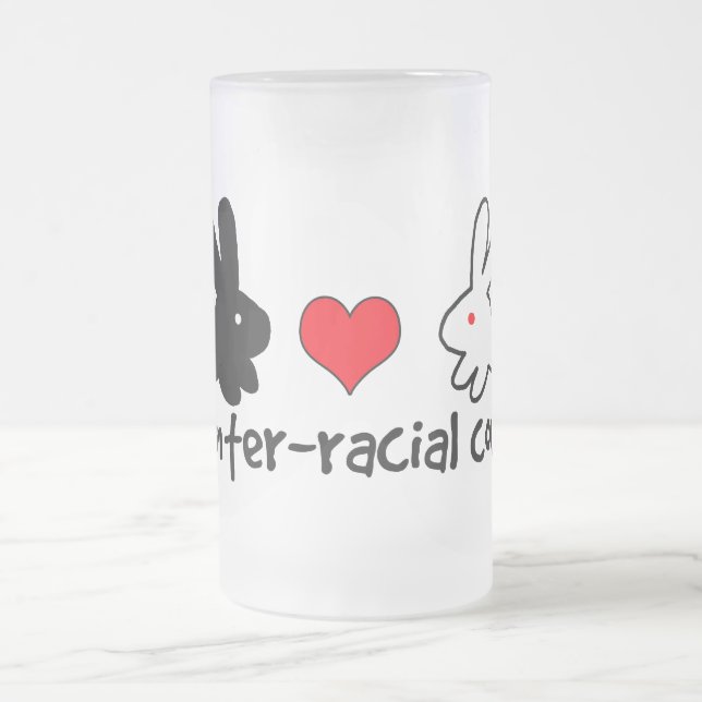 Taza De Cristal Esmerilado Amo pares interraciales (Centro)
