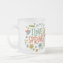 Taza De Cristal Esmerilado Amo Primavera