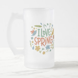 Taza De Cristal Esmerilado Amo Primavera