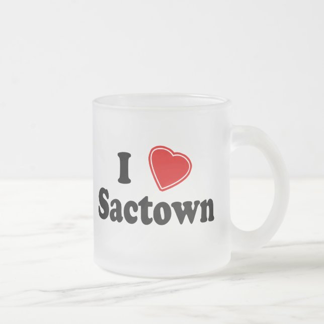 Taza De Cristal Esmerilado Amo Sactown (Derecha)