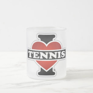 Taza De Cristal Esmerilado Amo tenis