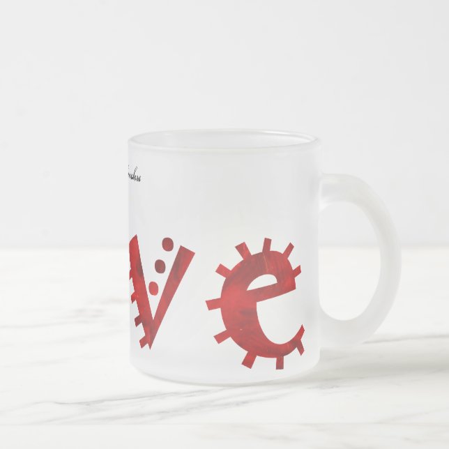 Taza De Cristal Esmerilado Amor (Derecha)