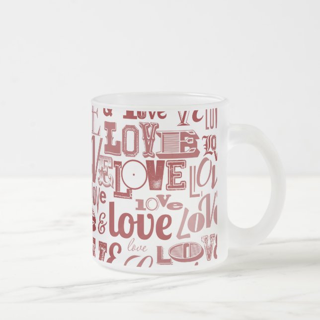 Taza De Cristal Esmerilado Amor 6 (Derecha)