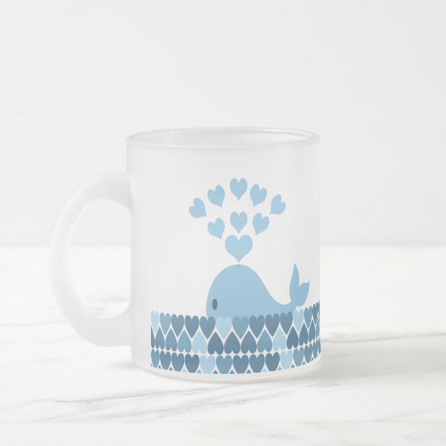 Taza De Cristal Esmerilado Amor a la ballena (Izquierda)