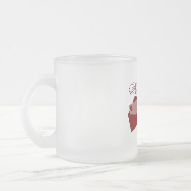 Taza De Cristal Esmerilado Amor Amor Valentine Design (Izquierda)