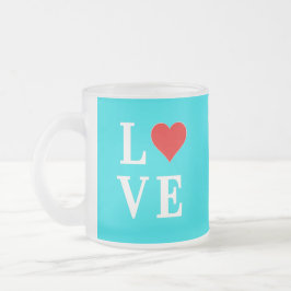Taza De Cristal Esmerilado Amor azul turquesa Moderno estilo