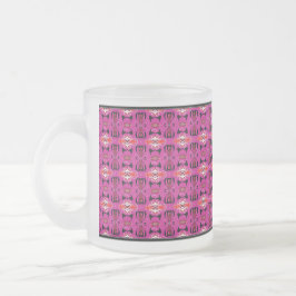 Taza De Cristal Esmerilado Amor de Mariposa | Borde Abstracto de Mariposa