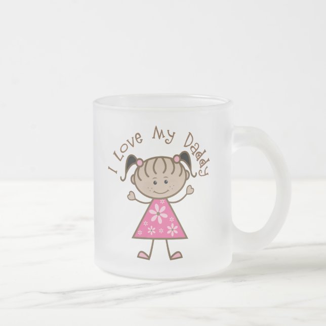 Taza De Cristal Esmerilado Amor del rosa I mi regalo del papá (Derecha)