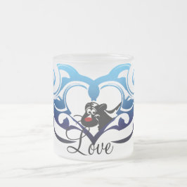 Taza De Cristal Esmerilado Amor del zorrillo