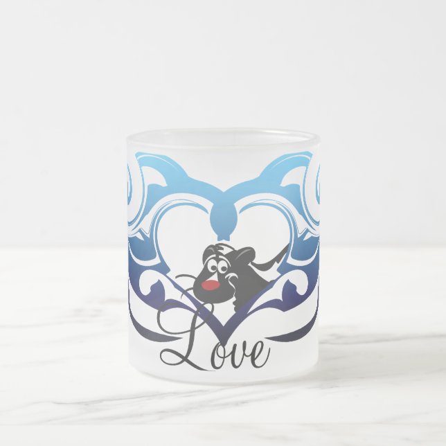 Taza De Cristal Esmerilado Amor del zorrillo (Centro)