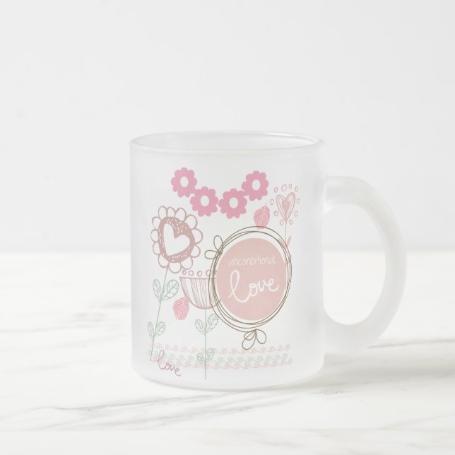 Taza De Cristal Esmerilado Amor incondicional (Derecha)