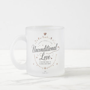 Taza De Cristal Esmerilado Amor incondicional Mug de vidrio helado
