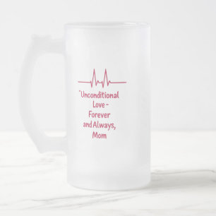 Taza De Cristal Esmerilado Amor incondicional - Mugre de vidrio escarpado par