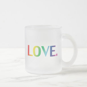Taza De Cristal Esmerilado Amor, orgullo lgbt lgbtq colores del arcoiris gay