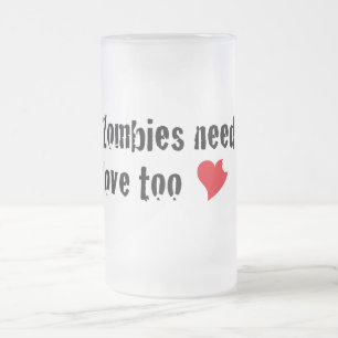 Taza De Cristal Esmerilado Amor Stein del zombi
