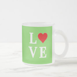 Taza De Cristal Esmerilado Amor verde limón Moderno estilo