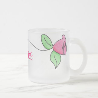 TAZA DE CRISTAL ESMERILADO AMORE