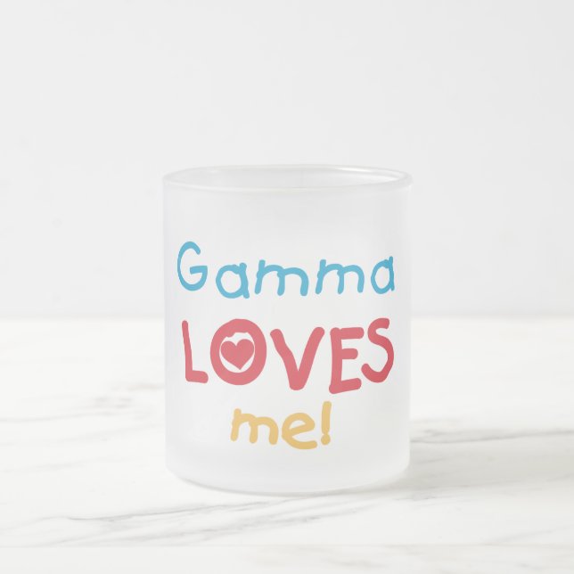 Taza De Cristal Esmerilado Amores gammas yo camisetas y regalos (Centro)