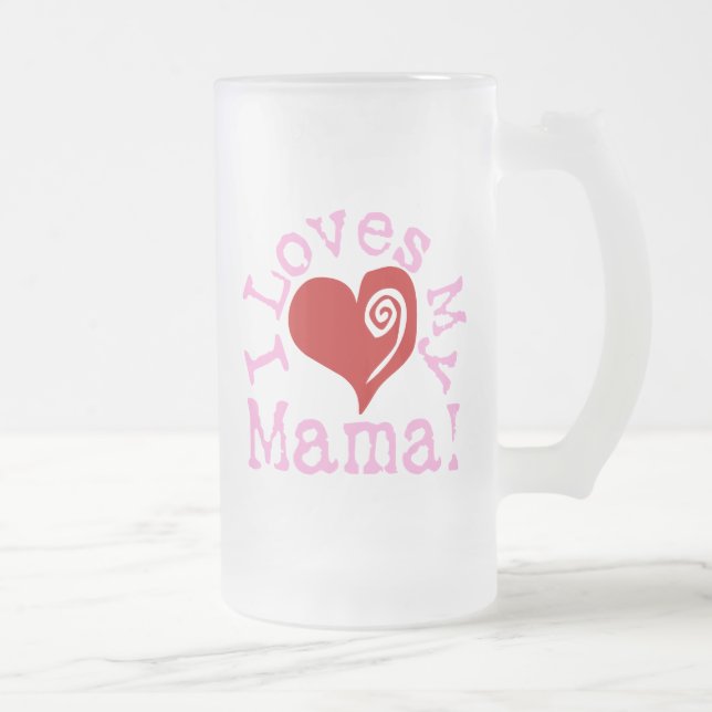 Taza De Cristal Esmerilado Amores I mi mamá (Derecha)