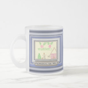Taza De Cristal Esmerilado Añadir el dibujo secundario con marco de color Per