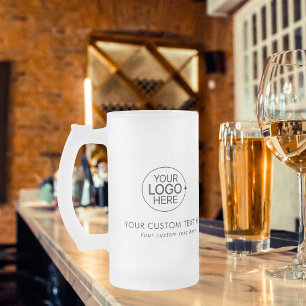 Taza De Cristal Esmerilado Añadir su logotipo Tipografía limpia simple