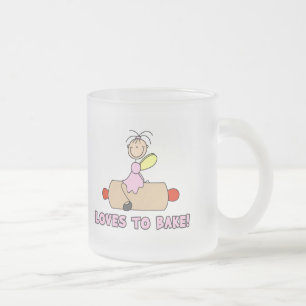 Taza De Cristal Esmerilado Angel Ama Hornear Camisetas y Regalos