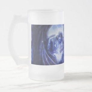 Taza De Cristal Esmerilado Ángel de caída en azul