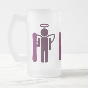 Taza De Cristal Esmerilado ángel de la snowboard