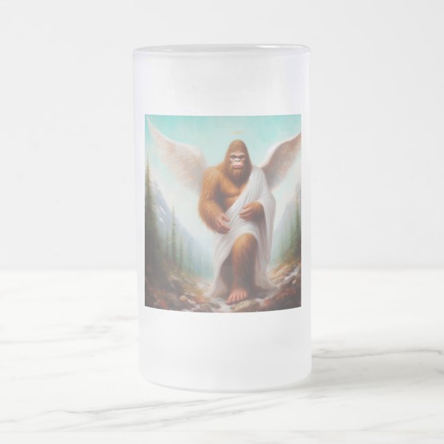 Taza De Cristal Esmerilado Ángel de pie grande (Centro)