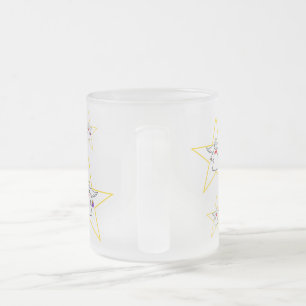 Taza De Cristal Esmerilado Ángel inspirador, rana espiritual