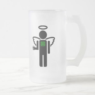Taza De Cristal Esmerilado ángel irlandés