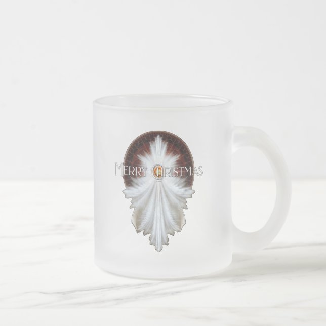 Taza De Cristal Esmerilado Angel Wings Snowflake Feliz Navidad TW ISO (Derecha)
