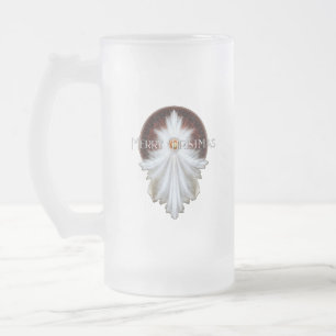 Taza De Cristal Esmerilado Angel Wings Snowflake Feliz Navidad TW ISO