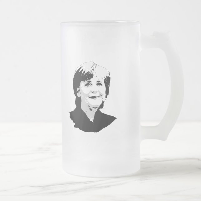 Taza De Cristal Esmerilado Angela Merkel (Derecha)