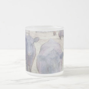 Taza De Cristal Esmerilado Angus negro joven curioso