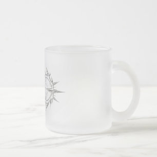 Taza De Cristal Esmerilado Anillo Spike "NO" con barra diagonal
