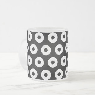 Taza De Cristal Esmerilado Anillos blancos y negros