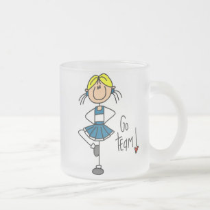 Taza De Cristal Esmerilado Animadora azul