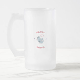 Taza De Cristal Esmerilado Animales curados Biólogo marino de San Valentín