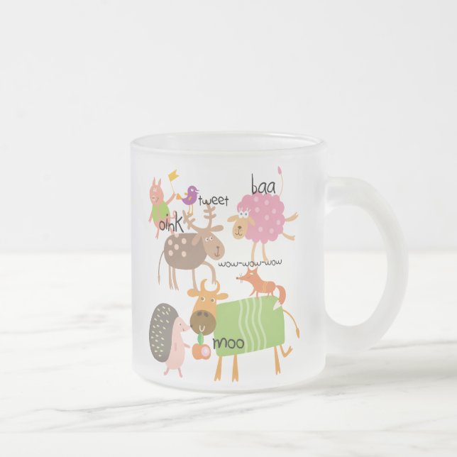 Taza De Cristal Esmerilado Animales tontos (Derecha)