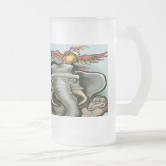 Taza De Cristal Esmerilado Animales zoológicos