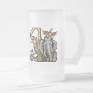 Taza De Cristal Esmerilado Animales zoológicos