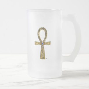 Taza De Cristal Esmerilado Ankh